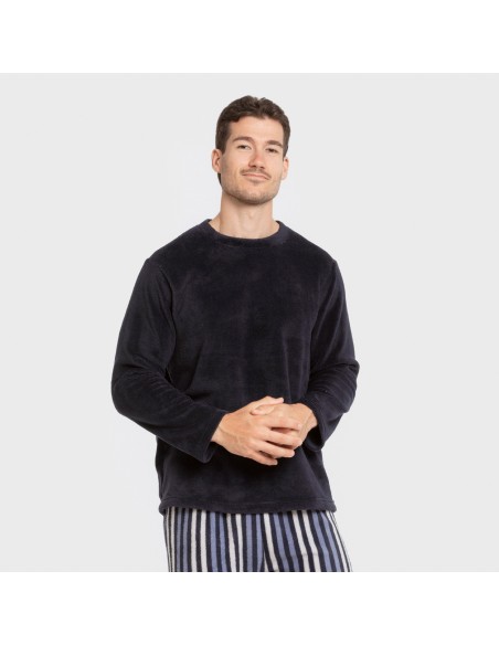 Pijama coral hombre Raya Vinicius azul pijamas-largos-hombre