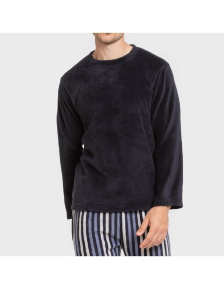 Pijama coral hombre Raya Vinicius azul pijamas-largos-hombre