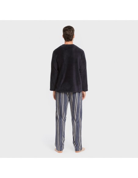Pijama coral hombre Raya Vinicius azul pijamas-largos-hombre