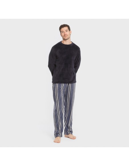 Pijama coral hombre Raya Vinicius azul pijamas-largos-hombre