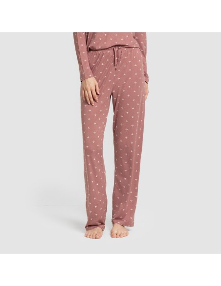 Pijama largo mujer soft Embera malva rosa pijamas-largos-de-mujer