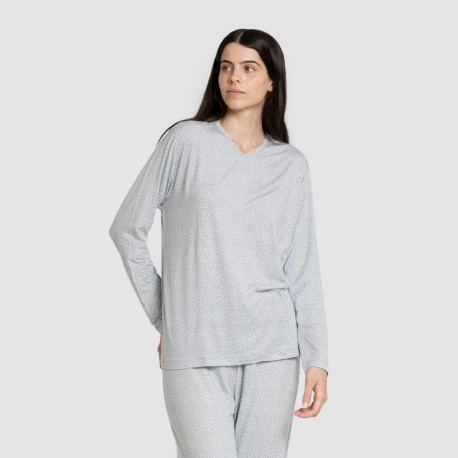 Pijama largo mujer soft Lolenda indigo pijamas-largos-de-mujer