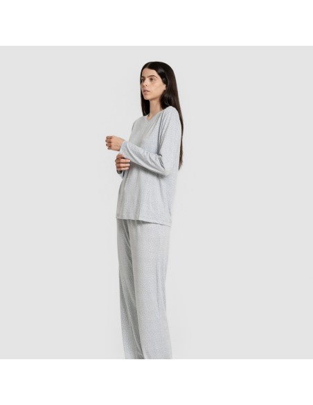 Pijama largo mujer soft Lolenda indigo pijamas-largos-de-mujer