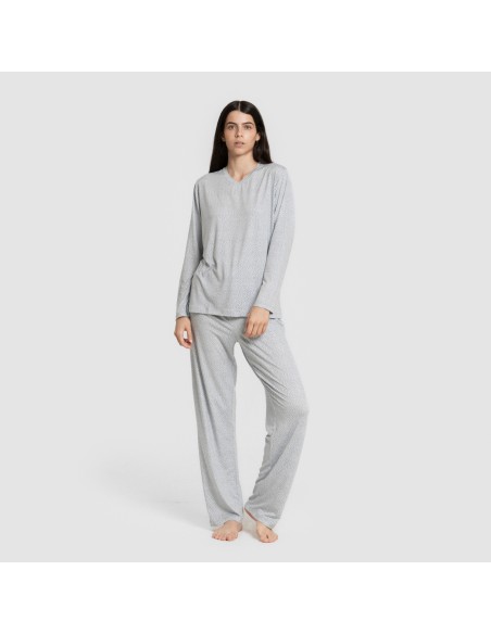 Pijama largo mujer soft Lolenda indigo pijamas-largos-de-mujer