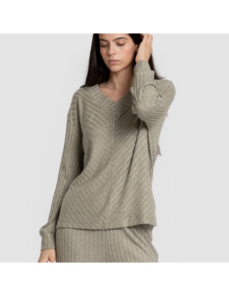 Jersey pico polyamide canalé mujer jersey