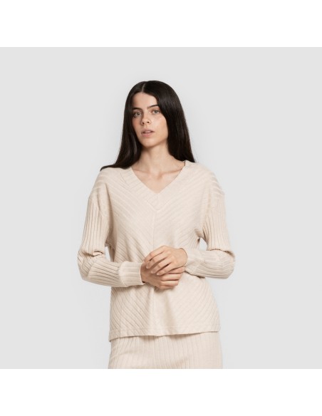 Jersey pico polyamide canalé mujer jersey
