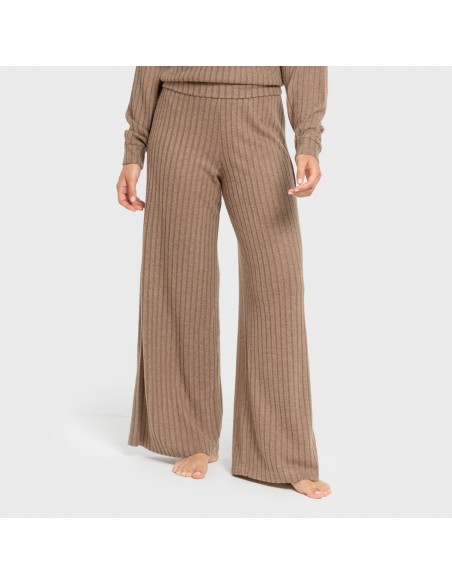 Pantalón largo ancho 4x2 canalé mujer pantalones-comodos-mujer