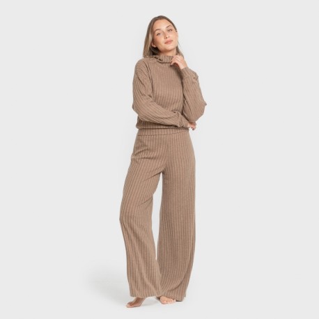 Pantalón largo ancho 4x2 canalé mujer pantalones-comodos-mujer