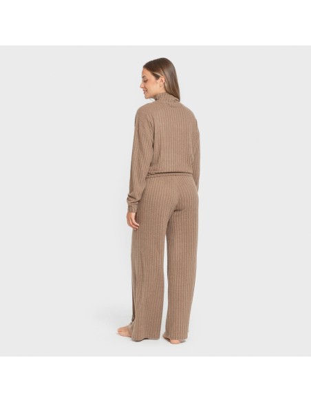 Pantalón largo ancho 4x2 canalé mujer pantalones-comodos-mujer