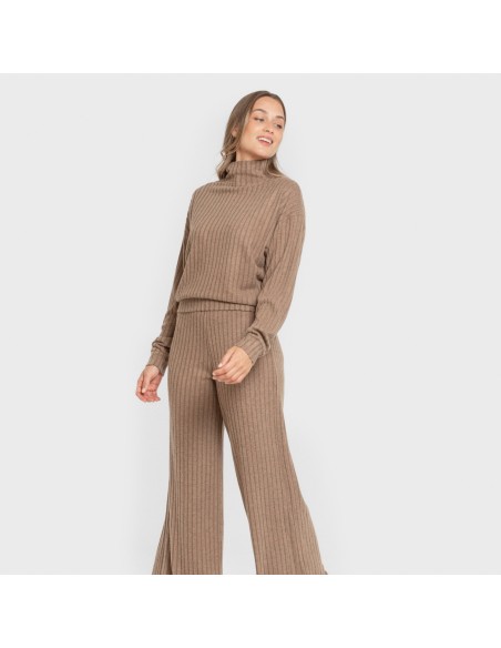 Pantalón largo ancho 4x2 canalé mujer pantalones-comodos-mujer