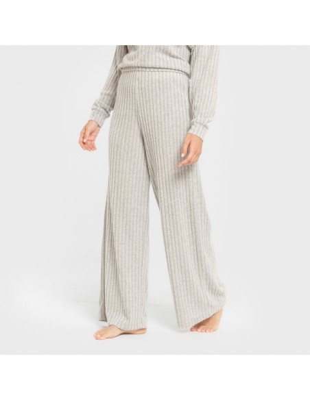 Pantalón largo ancho 4x2 canalé mujer pantalones-comodos-mujer