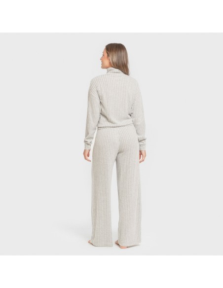 Pantalón largo ancho 4x2 canalé mujer pantalones-comodos-mujer