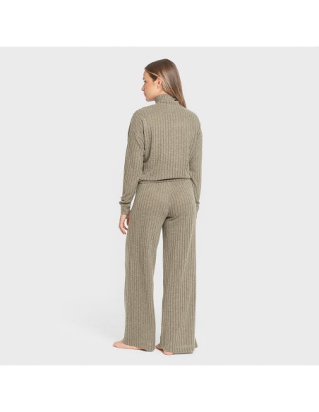 Pantalón largo ancho 4x2 canalé mujer pantalones-comodos-mujer