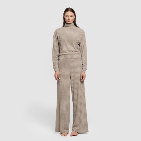 Pantalón largo ancho 4x2 canalé mujer pantalones-comodos-mujer