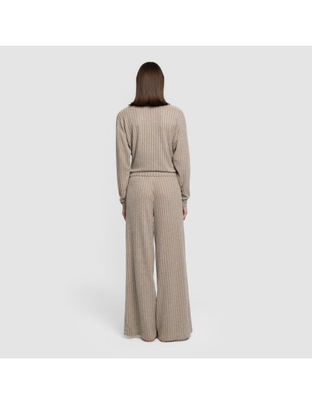 Pantalón largo ancho 4x2 canalé mujer pantalones-comodos-mujer