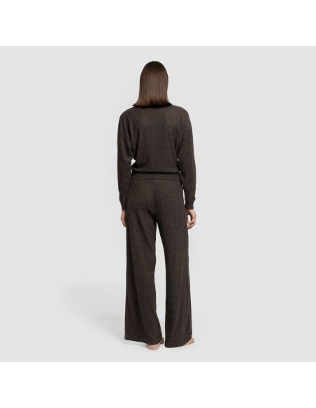 Pantalón largo ancho 4x2 canalé mujer pantalones-comodos-mujer