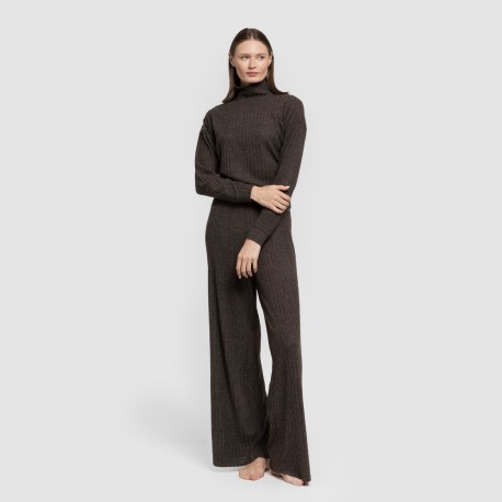 Pantalón largo ancho 4x2 canalé mujer pantalones-comodos-mujer