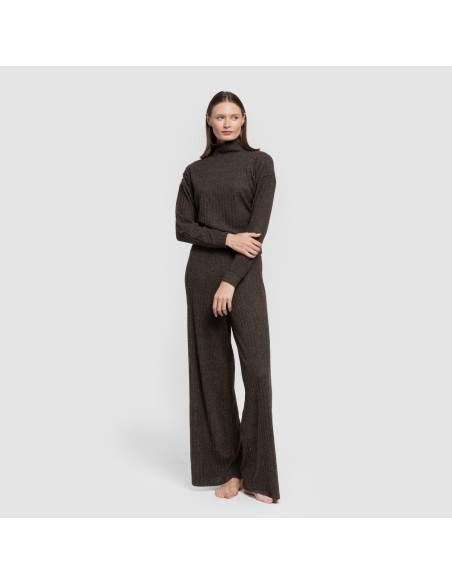 Pantalón largo ancho 4x2 canalé mujer pantalones-comodos-mujer