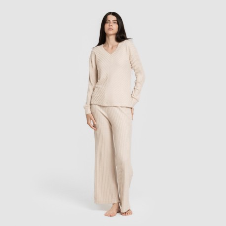 Pantalón largo polyamide canalé mujer pantalones-comodos-mujer