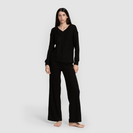 Pantalón largo polyamide canalé mujer pantalones-comodos-mujer