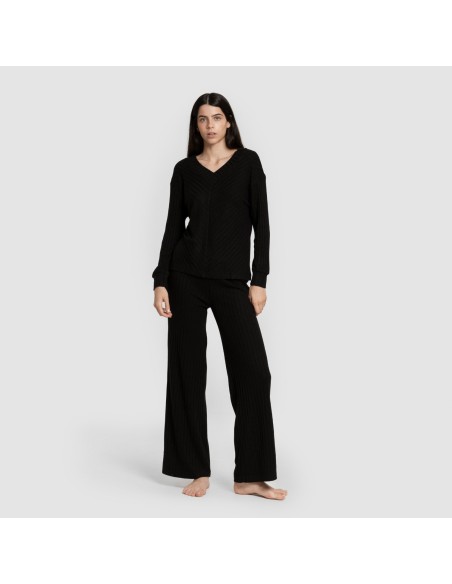 Pantalón largo polyamide canalé mujer pantalones-comodos-mujer