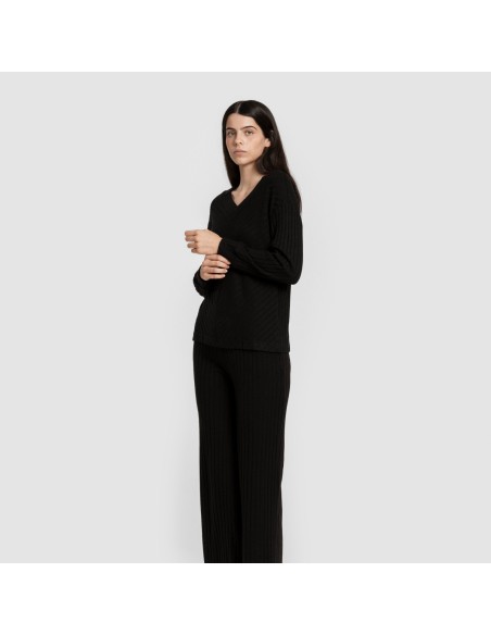 Pantalón largo polyamide canalé mujer pantalones-comodos-mujer