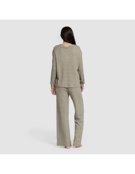 Pantalón largo polyamide canalé mujer pantalones-comodos-mujer