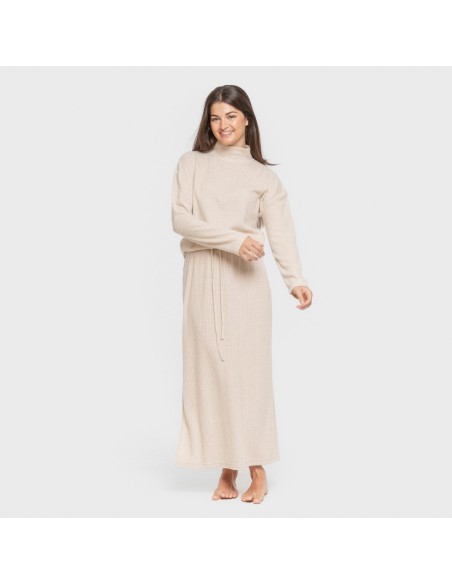 Jersey cuello subido rib canalé mujer jersey