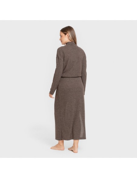 Jersey cuello subido rib canalé mujer jersey