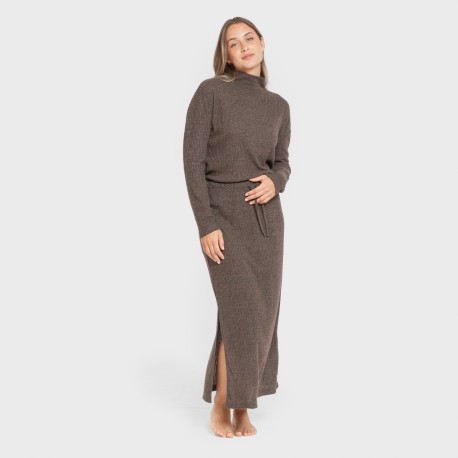Jersey cuello subido rib canalé mujer jersey
