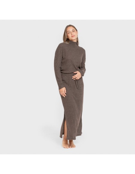 Jersey cuello subido rib canalé mujer jersey