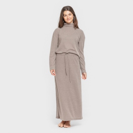 Jersey cuello subido rib canalé mujer jersey