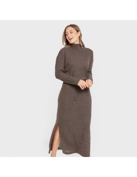 Falda midi rib canalé mujer faldas