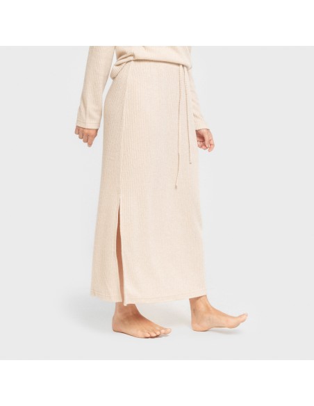 Falda midi rib canalé mujer faldas