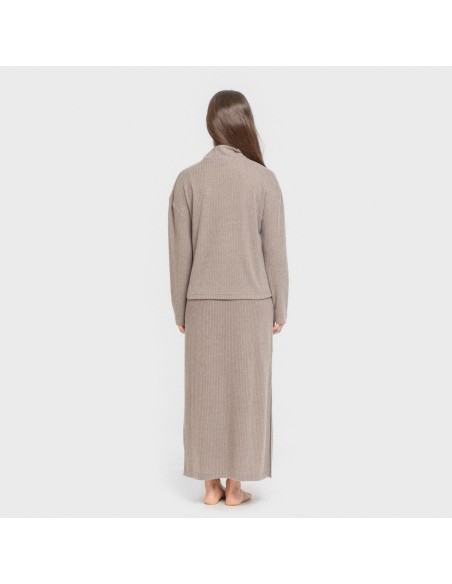 Falda midi rib canalé mujer faldas