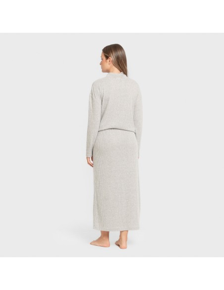 Falda midi rib canalé mujer faldas