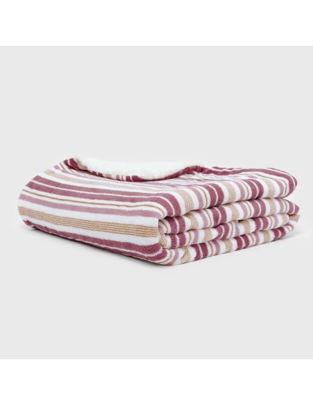 Manta sherpa Raya Calendula malva rosa mantas-sherpa