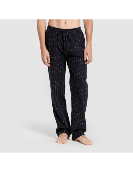 Pijama hombre franela Monclova azul marino pijamas-largos-hombre