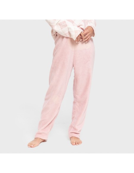 Pijama coral Cuadro Guima rosa pijamas-de-invierno-de-mujer