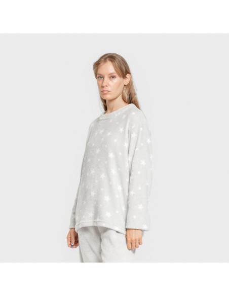 Pijama coral Cosmo gris perla pijamas-de-invierno-de-mujer