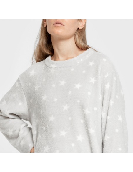 Pijama coral Cosmo gris perla pijamas-de-invierno-de-mujer