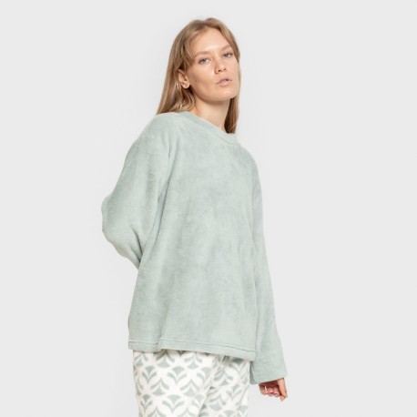 Pijama coral Etea verde tiffany pijamas-de-invierno-de-mujer