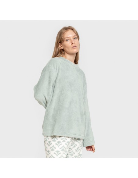 Pijama coral Etea verde tiffany pijamas-de-invierno-de-mujer