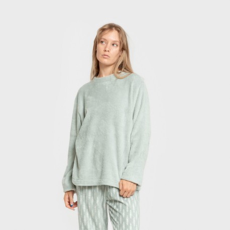 Pijama coral Espiga verde tiffany pijamas-de-invierno-de-mujer