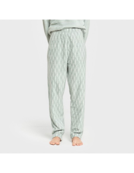 Pijama coral Espiga verde tiffany pijamas-de-invierno-de-mujer