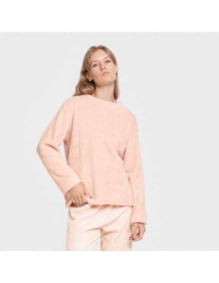 Pijama coral Raya Paloma melocotón pijamas-de-invierno-de-mujer