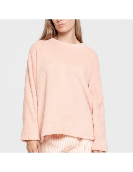 Pijama coral Raya Paloma melocotón pijamas-de-invierno-de-mujer