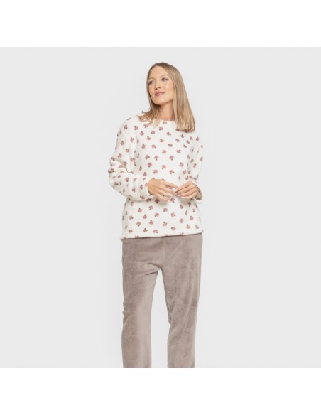 Pijama coral Ellen marrón pijamas-de-invierno-de-mujer