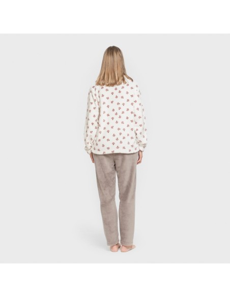 Pijama coral Ellen marrón pijamas-de-invierno-de-mujer