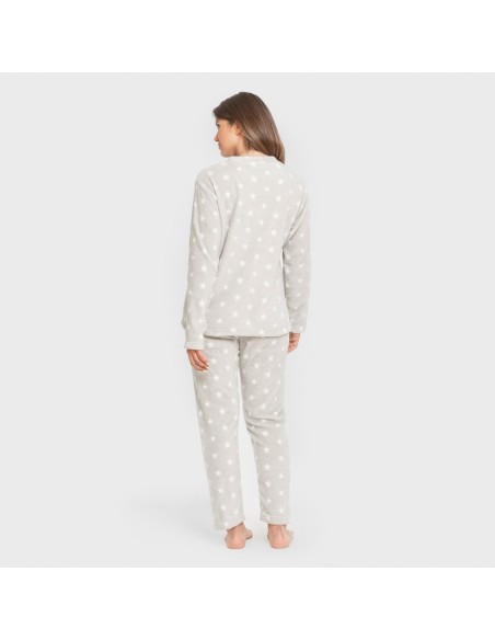 Pijama coral Vitalidad gris perla pijamas-de-invierno-de-mujer